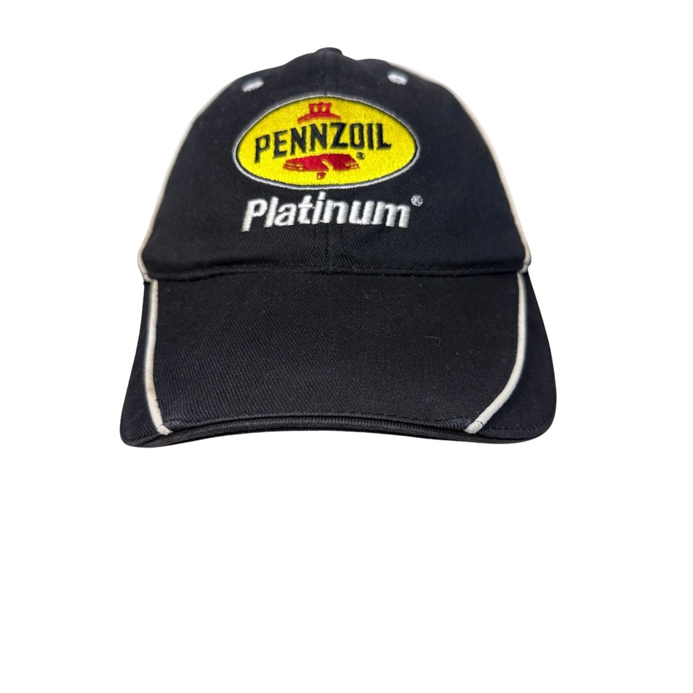 Pennzoil Hat Baseball Cap Mens OSFM Black Platinum Racing Embroidered Adjustable